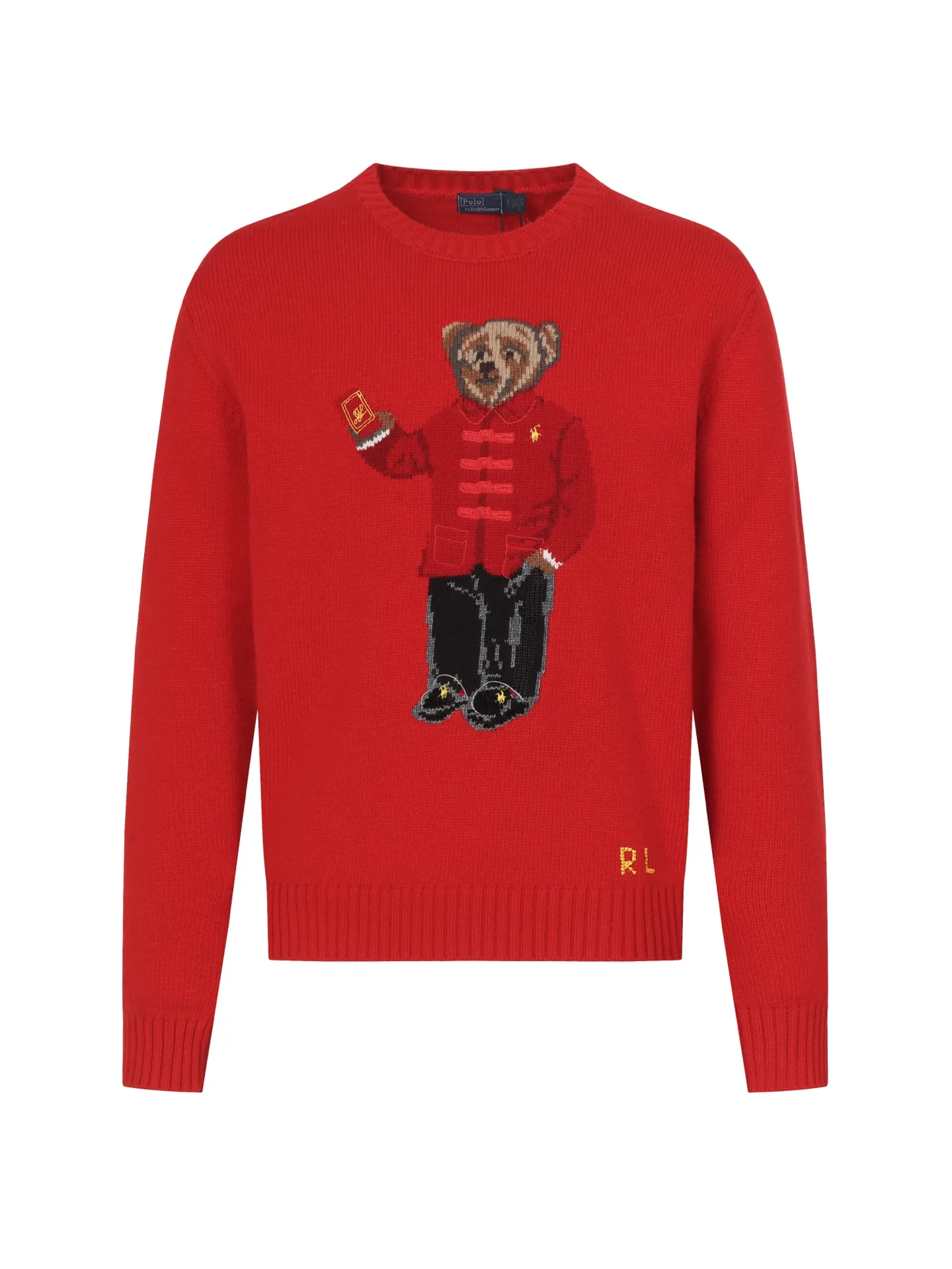 P470 [Wool] Original high-end quality Ralph lauren pol* 2026 early spring latest series! New Year's limited edition bear embroidered sweater, wool blend, soft and comfortable, super warm in autumn and winter! The little bear is wearing a red buttoned jacket and holding a red envelope. It is full of details and full of festive atmosphere. The classic round neck design is casual and versatile, and can be easily worn by both men and women. It is suitable for holiday gifts or daily wear. Exquisite craftsmanship + interesting design make it easy to create a festive look ✨. 3️⃣Personal color! S-M-L3️⃣ code!